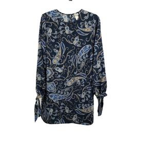 H&M WOMENS SIZE 8 TIE SLEEVE PAISLEY PRINT LONG SLEEVE DRESS